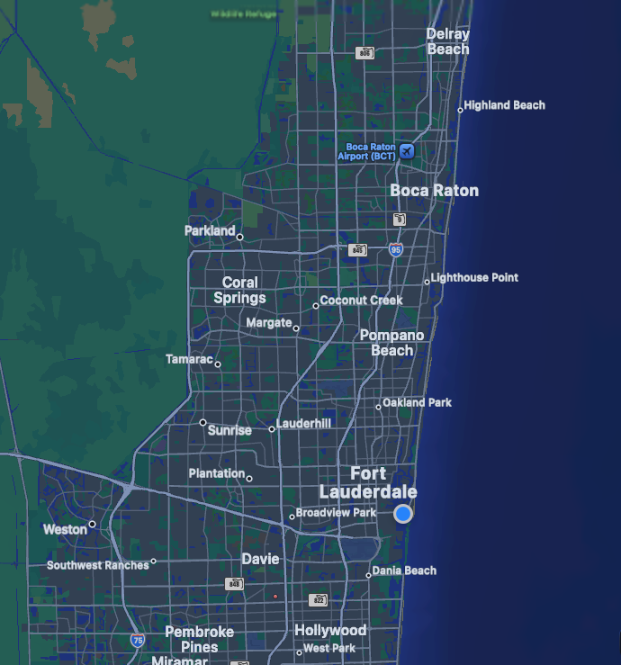 South Florida Service Area Map